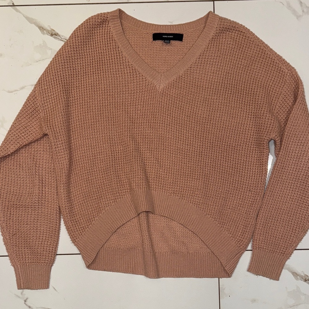 Vero Moda V-Neck Sweater - dusty pink